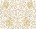 MUR410M Flower Circle Linen And Blush Mural Medium by Origin Murals