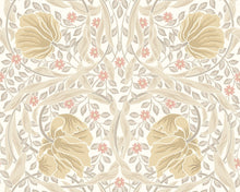 MUR410M Flower Circle Linen And Blush Mural Medium by Origin Murals