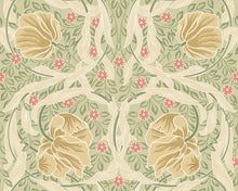 MUR411L Flower Circle Olive And Coral Mural Large by Origin Murals