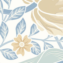 MUR412M Flower Circle Soft Blue Mural Medium by Origin Murals