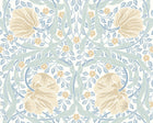 MUR412L Flower Circle Soft Blue Mural Large by Origin Murals