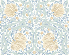 MUR412L Flower Circle Soft Blue Mural Large by Origin Murals