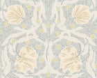 MUR413L Flower Circle Duck Egg And Linen Mural Large by Origin Murals