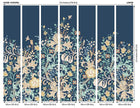 MUR376L Trailing Lily Navy Blue Mural Large by Origin Murals