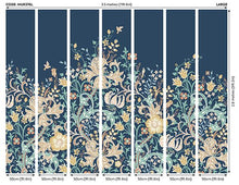 MUR376L Trailing Lily Navy Blue Mural Large by Origin Murals