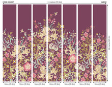 MUR377L Trailing Lily Aubergine Mural Large by Origin Murals