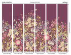 MUR377M Trailing Lily Aubergine Mural Medium by Origin Murals
