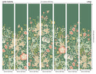 MUR378L Trailing Lily Forest Green Mural Large by Origin Murals
