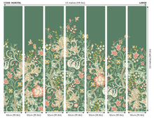 MUR378L Trailing Lily Forest Green Mural Large by Origin Murals
