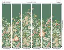 MUR378M Trailing Lily Forest Green Mural Medium by Origin Murals