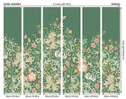 MUR378M Trailing Lily Forest Green Mural Medium by Origin Murals
