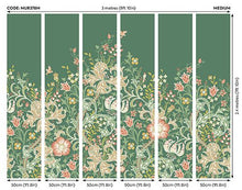 MUR378M Trailing Lily Forest Green Mural Medium by Origin Murals