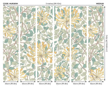 MUR381M Honeysuckle Seafoam Mural Medium by Origin Murals