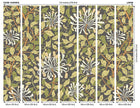 MUR384L Honeysuckle Black And Olive Green Mural Large by Origin Murals