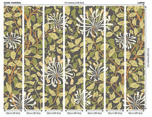 MUR384L Honeysuckle Black And Olive Green Mural Large by Origin Murals