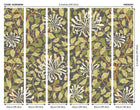 MUR384M Honeysuckle Black And Olive Green Mural Medium by Origin Murals