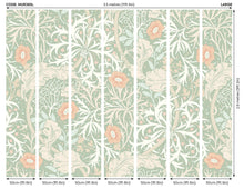 MUR385L Trailing Seaweed Garden Sage And Apricot Mural Large by Origin Murals