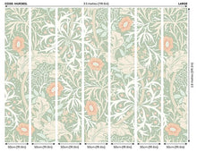 MUR385L Trailing Seaweed Garden Sage And Apricot Mural Large by Origin Murals