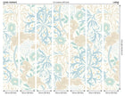 MUR387L Trailing Seaweed Garden Blue And Linen Mural Large by Origin Murals