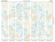 MUR387L Trailing Seaweed Garden Blue And Linen Mural Large by Origin Murals