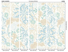 MUR387L Trailing Seaweed Garden Blue And Linen Mural Large by Origin Murals