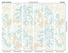 MUR387M Trailing Seaweed Garden Blue And Linen Mural Medium by Origin Murals