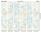 MUR387M Trailing Seaweed Garden Blue And Linen Mural Medium by Origin Murals