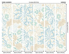 MUR387M Trailing Seaweed Garden Blue And Linen Mural Medium by Origin Murals