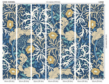 MUR388L Trailing Seaweed Garden Ink And Petrol Mural Large by Origin Murals