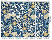 MUR388L Trailing Seaweed Garden Ink And Petrol Mural Large by Origin Murals