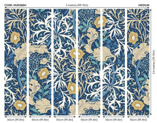 MUR388M Trailing Seaweed Garden Ink And Petrol Mural Medium by Origin Murals