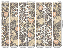 MUR389L Trailing Seaweed Garden Charcoal Mural Large by Origin Murals