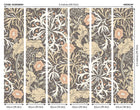 MUR389M Trailing Seaweed Garden Charcoal Mural Medium by Origin Murals