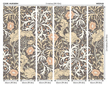 MUR389M Trailing Seaweed Garden Charcoal Mural Medium by Origin Murals