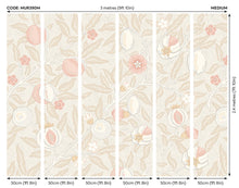 MUR390M Fruit And Foliage Soft Linen Mural Medium by Origin Murals