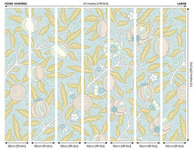 MUR392L Fruit And Foliage Wedgewood Blue Mural Large by Origin Murals