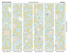 MUR392M Fruit And Foliage Wedgewood Blue Mural Medium by Origin Murals