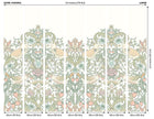 MUR395L Birds, Fruit And Foliage Sage And Apricot Mural Large by Origin Murals