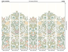 MUR395L Birds, Fruit And Foliage Sage And Apricot Mural Large by Origin Murals