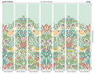 MUR396L Birds, Fruit And Foliage Duck Egg Mural Large by Origin Murals