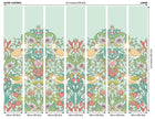 MUR396L Birds, Fruit And Foliage Duck Egg Mural Large by Origin Murals
