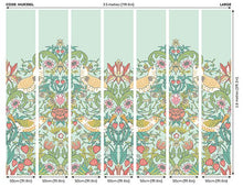 MUR396L Birds, Fruit And Foliage Duck Egg Mural Large by Origin Murals