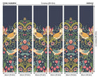 MUR397M Birds, Fruit And Foliage Navy And Coral Mural Medium by Origin Murals
