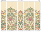 MUR398L Birds, Fruit And Foliage Gold And Olive Mural Large by Origin Murals