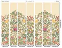 MUR398L Birds, Fruit And Foliage Gold And Olive Mural Large by Origin Murals