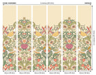 MUR398M Birds, Fruit And Foliage Gold And Olive Mural Medium by Origin Murals