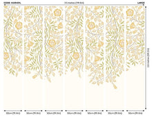 MUR401L Cascading Rosehip Gold And Olive Mural Large by Origin Murals