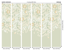 MUR402M Cascading Rosehip Sage Green Mural Medium by Origin Murals