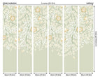 MUR402M Cascading Rosehip Sage Green Mural Medium by Origin Murals