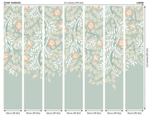 MUR403L Cascading Rosehip Seafoam And Apricot Mural Large by Origin Murals